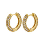 New Design Stainless Steel Cubic Zirconia Small Hoop Earrings Punk