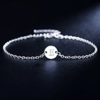 26 Letter Chain Bracelet Anklet 925 Sterling Silver Men Women Wedding Gift