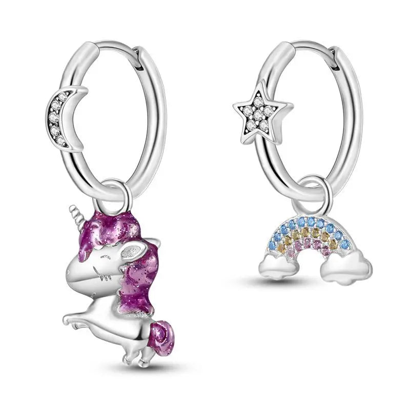925 Sterling Silver Cats Dogs Animals Hoop Ear Studs Anniversary Gift
