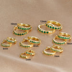 2PCS Stainless Steel Minimalist Hoop Earring Crystal Zirconia Piercing