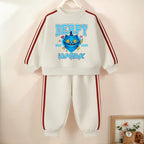 K-pop Boys and Girls Long Sleeve Pullover and Side Stripe Trousers Tracksuit