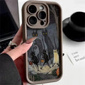 Ghost Cat Silicone Case for iPhone 16 15 14 13 12 11 Pro Max XR 7 8 Plus