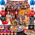 112pc Wrestling Boxing Birthday Party Supplies Tableware Set - Ship from UK