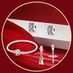 Set Jewelry/Star Moon Devil Eyes Positioning Buckle Sparkling Cross 925 Sterling Silver Original Fits Birthday Party Jewelry Gif
