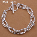 Noble Wedding Chain Bracelet 925 Sterling Silver Men Women Christmas Gift