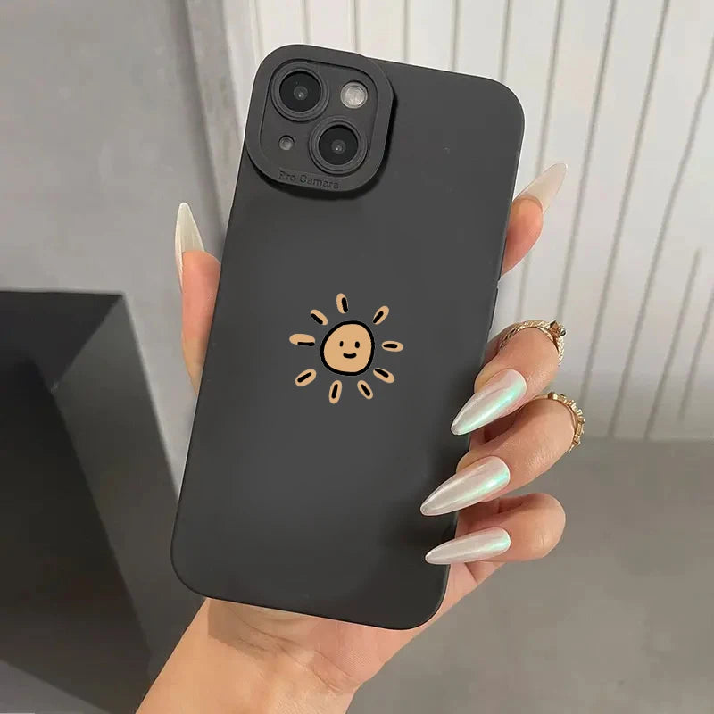 Cartoon Sun Moon Soft Case for Redmi Note 13 12 11 10 Pro Plus
