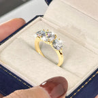 4cttw Round Moissanite Wedding Engagement Ring 14k Gold Filled 3-Stone Band
