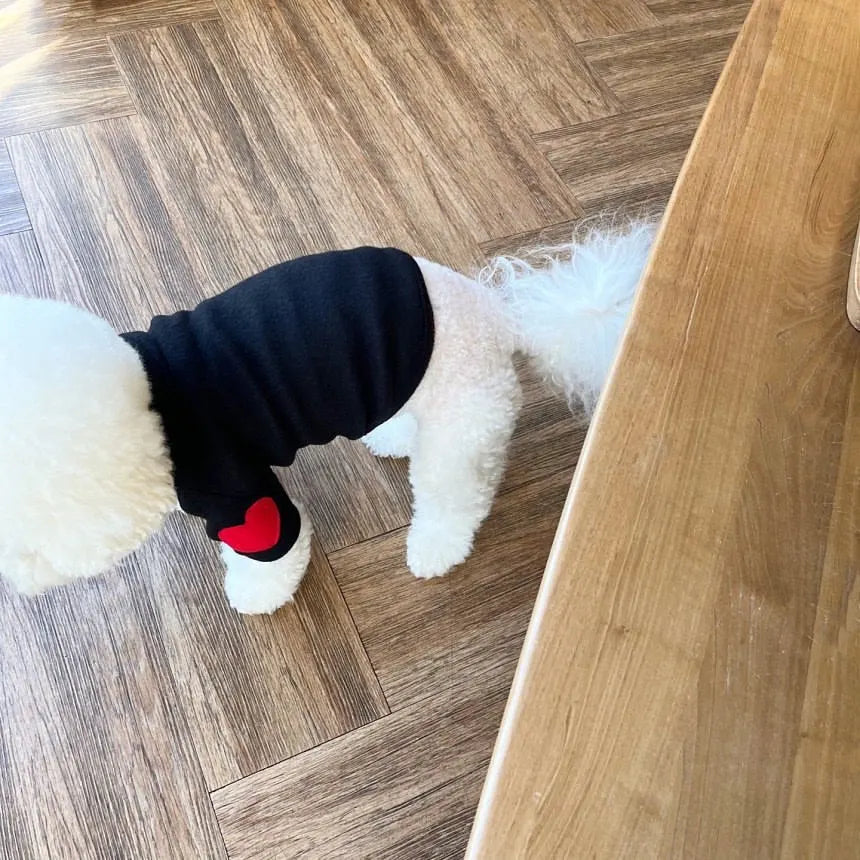 Love Heart Pet Hoodie Soft Warm Dog Cat Pullover Winter Clothing Gift
