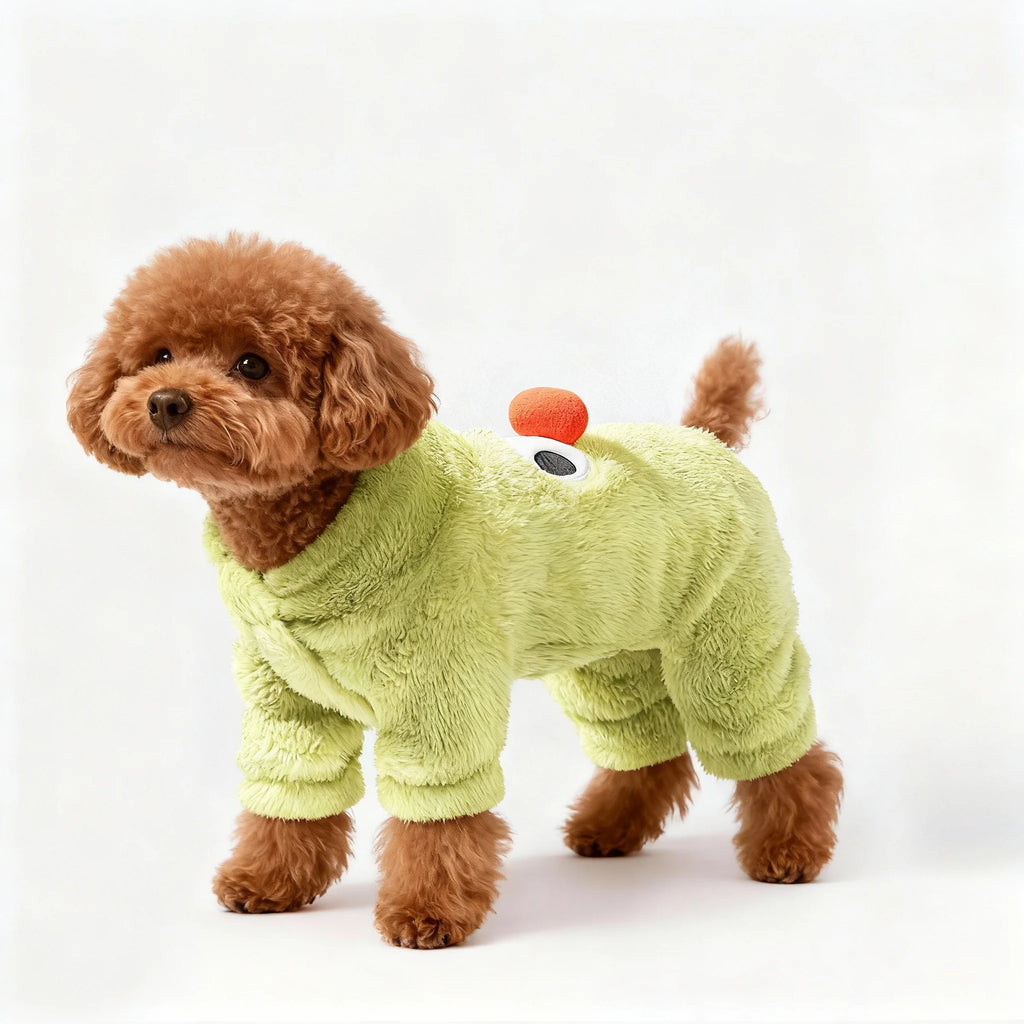 Furry Pet Onesie Warm Full-Body Dog Cat Outfit Plush Winter Pajamas