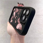 Pink Butterfly Silicone Case for iPhone 17 16 15 14 13 12 11 Pro Max Plus
