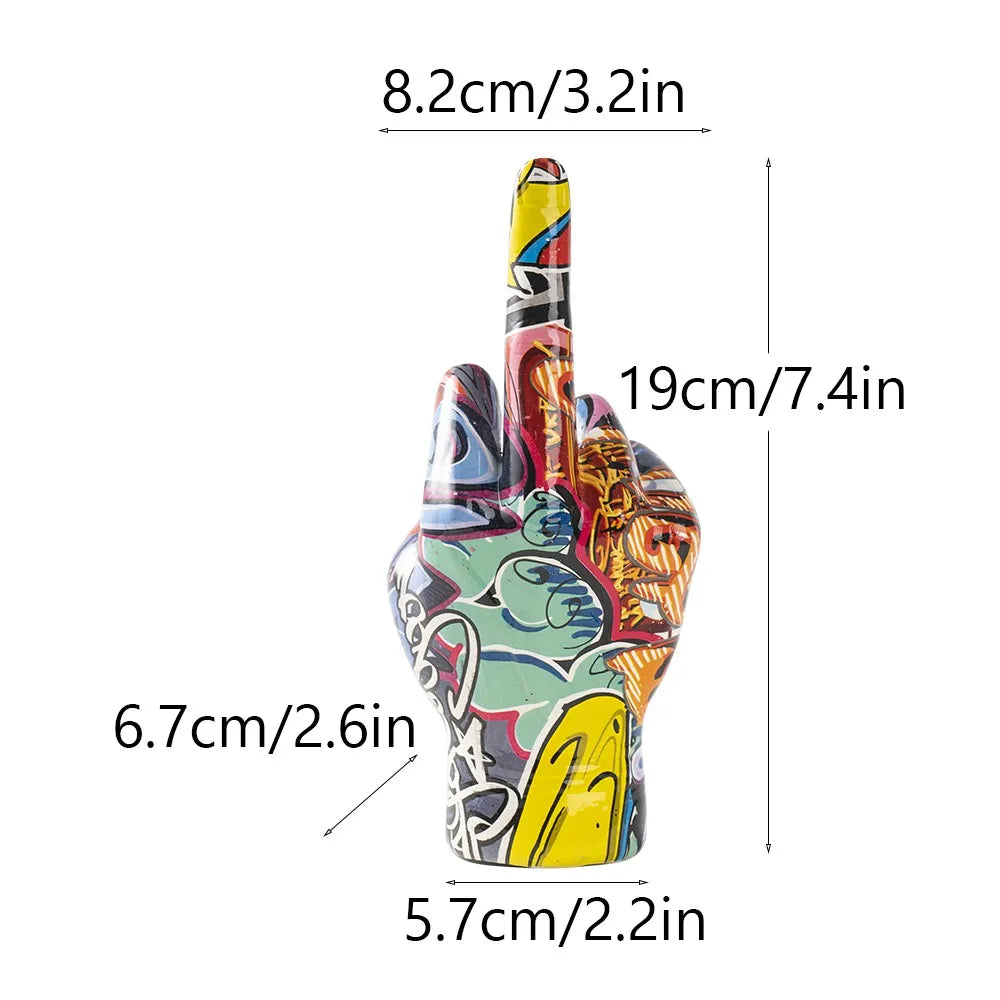 Black Gold Middle Finger Hand Gesture Figurine Pop Modern Art Decoration Accessories