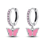 925 Sterling Silver Butterfly Fluttering Insect Drop Earrings Jewellery Gift