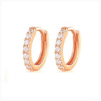 2PCS Stainless Steel Minimal Hoop Earrings Zirconia Small Huggie Thin