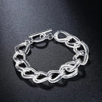 Double Twist Chain Bracelet 925 Sterling Silver Women Wedding Accessories