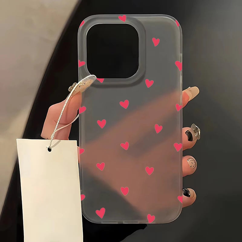Small Love Heart Clear Case for iPhone 17 16 15 14 13 12 Pro Max