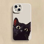 Cute Black Cat Silicone Case for iPhone 17 16 15 14 13 12 Pro Max