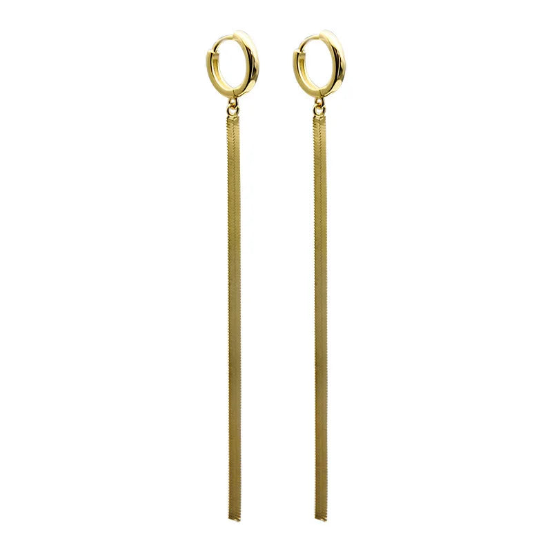 Vintage Long Tassel Geometric Square Drop Earrings Korean Thread
