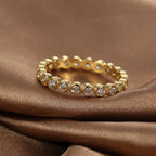 925 Sterling Silver Exquisite White Zircon Engagement Jewellery Fashion Round Ring