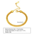 Women Stainless Steel Chain Bracelet,18K Gold Plated Twist Paperclip Adjustable Link Bracelet,Chunky Stackable Layered Jewelry