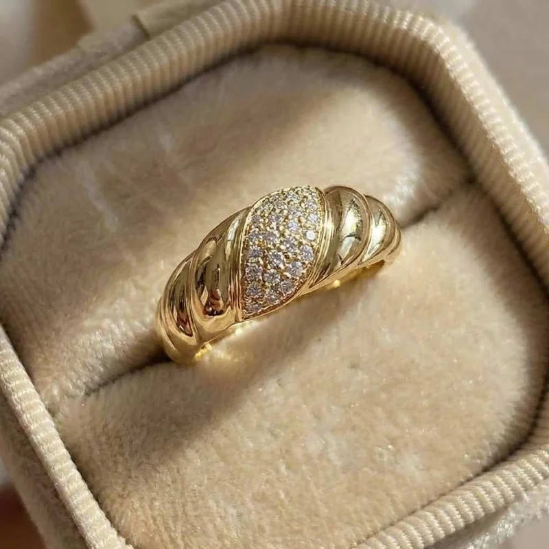925 Sterling Silver Fashion Luxury Paved Crystal Cubic Zirconia Hip Hop Finger Ring Versatile Jewellery