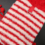 Instagrammable Pet Hoodie, Red Striped Dog Cat Vest, Cute Matching Outfit for Daily Fashion, Cozy Knit Wear with Hood for Puppy