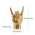 Resin Rock and Roll Gesture Hand Figurines Devil Horns Sculpture Tabletop Pop Art