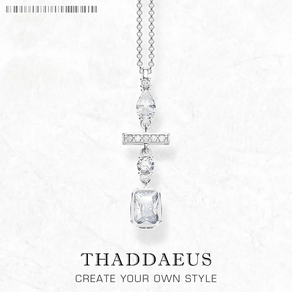 Geometrical Shapes Mix Necklace 925 Sterling Silver Classic Jewellery Gift