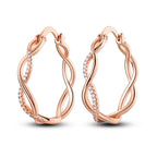 925 Sterling Silver Curve Weaving Large Circle Versatile Hoop Earrings Gift