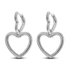 925 Sterling Silver Crystal Circular Eardrops Fashion Versatile Drop Earrings