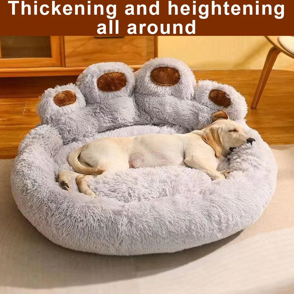 Fluffy Dog Bed Plush Kennel Big Cushion Winter Sofa Pet Bedding - Ship from UK