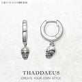 Skull Hinged Hoop Earrings 925 Sterling Silver Trendy Women Men Gift