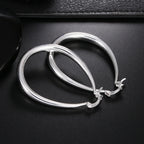 925 Sterling Silver 41mm Smooth Big Hoop Earrings Women Party Wedding Gift