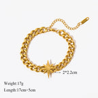 Gold Colour Stainless Steel Link Chain Bracelet Non-Fading Jewellery