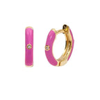 New Stainless Steel Round Hoop Earrings Colourful Crystal Zirconia
