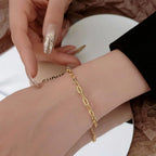 Geometric Oval Embossed Textured Link Chain Bracelet for Women,Stainless Steel Stacking Jewelry