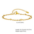 Thin Link Women Bracelet, Stainless Steel 18K Gold Plated Wrist Chain Waterproof Resistant Jewelry