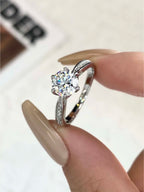 DW Luxury 0.5-2CT Moissanite Diamond Rings for Women Engagement Real 925 Sterling Silver Original Wedding Gemstone Fine Jewelry