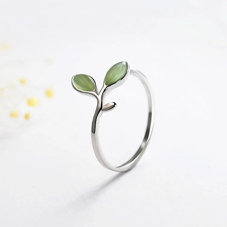 925 Sterling Silver Foliage Adjustable Ring Girls Wedding Luxury Quality Jewellery Accessory