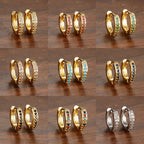 Simple Stainless Steel Huggie Small Hoop Earring 8mm Zirconia Piercing