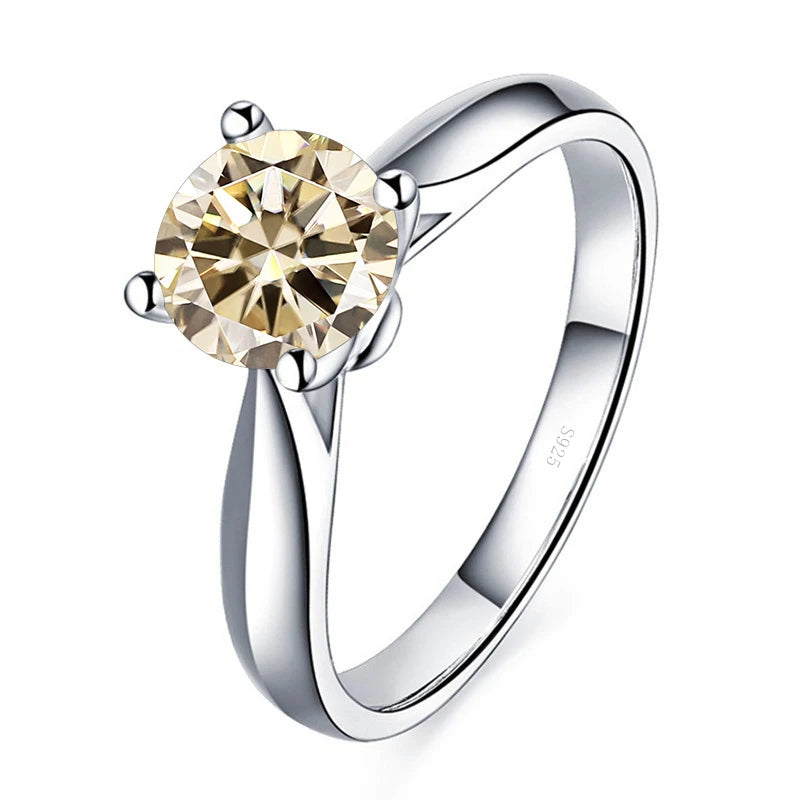 JoyceJelly 2 Carat D Color VVS Moissanite Ring with GRA Certificate Original Sterling Silver 925 Jewelry For Women Wedding Bands