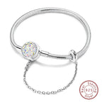 925 Sterling Silver Forever Love Peach Heart Bracelets Star Moon Airplane Earth Bracelets For Women Fit DIY Charms Party Jewelry