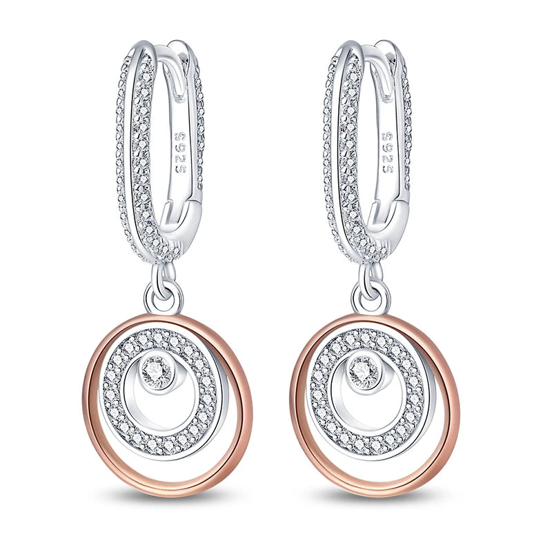 925 Sterling Silver Classic Multi Ring Drop Earrings Elegant Birthday Jewellery