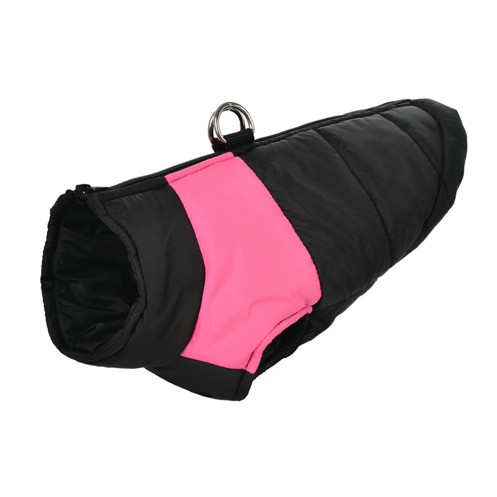 Winter Warm Fleece Dog Jacket For Small Large Dogs Cats Waterproof Pet Vest Jacket with D-ring Labrador French Bulldog Clothing