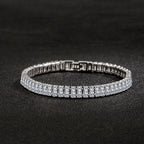 18cm Luxury Crystal Bracelet 925 Sterling Silver Women Engagement Jewellery