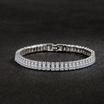 18cm Luxury Crystal Bracelet 925 Sterling Silver Women Engagement Jewellery