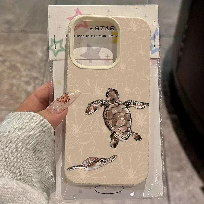 Patterned Turtle Lychee Case for iPhone 17 16 15 14 13 12 Pro Max