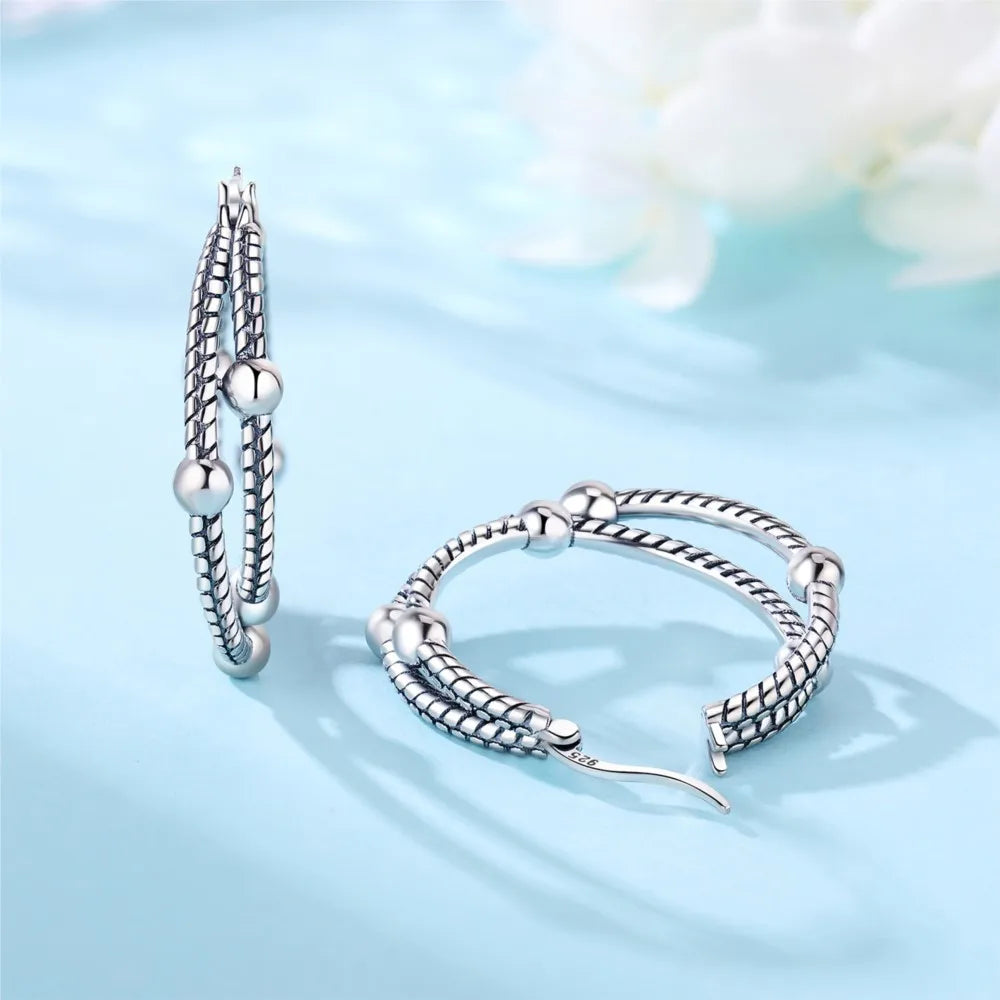 925 Sterling Silver Multi Circle Minimalist Hoop Earrings Birthday Jewellery