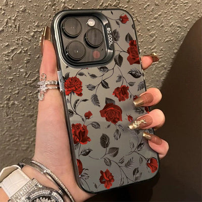 Retro Red Rose Matte Laser Case for Samsung Galaxy A15 A35 A55 S24