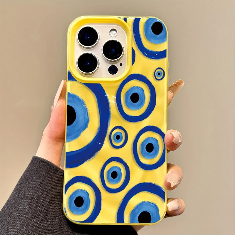 Retro Blue Eye Design Case for iPhone 17 16 15 14 13 12 11 Pro Max Plus Air