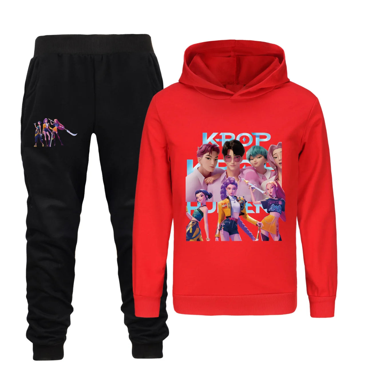 Kids Kpop Demon Hunters Hoodie and Pants 2pcs Set Boys Girls Tracksuit Outfit
